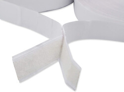 Velcro Tape With Adhesive - White, 1 in x 20 m