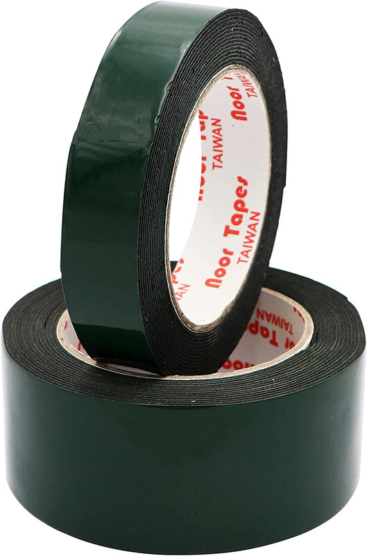 Double-Sided Foam Tape - Green/Black, 12 mm x 5 m