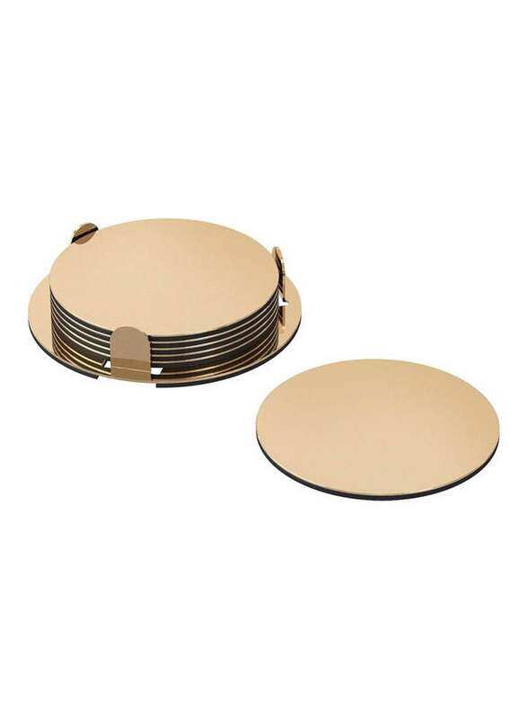 

Generic Glattis 8.5cm Coasters with Holder, Gold