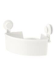 Corner Shelf Unit with Suction Cup, White
