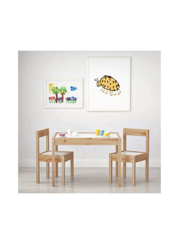 

Zenhome Pine Table and Chair Set, White/Brown