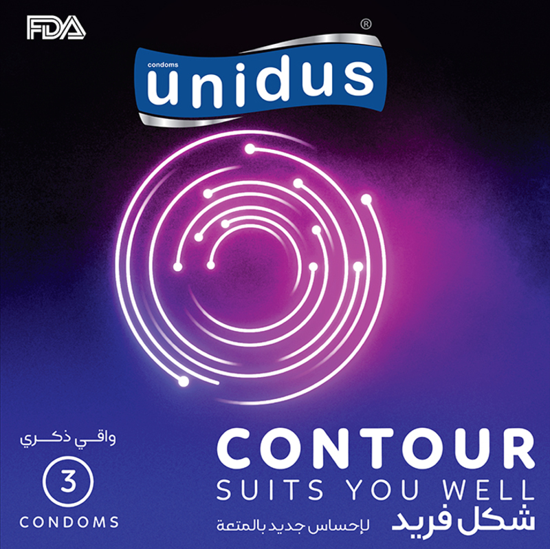 Unidus Condom - CONTOUR - Suits you Well - Lubricated Condoms for Men, Pack of 3
