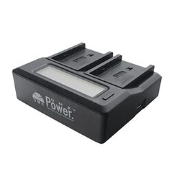 DMK Power DC-01 BP-U90 LCD Dual Battery Charger for Sony PMW-100, PMW-150, PMW-160, PMW-200, PMW-300, PMW-EX1, PMW-EX1R, PMW-EX3, PMW-EX160, Black