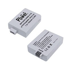 DMK Power 2 Pieces LP-E5 Battery for Canon Eos Digital Rebel Xsi 450d/Lpe5/Lc-e5/1000d/500d/Lpe5/Lc-e5/1000d/500d/Xsi/X3 Camera, White