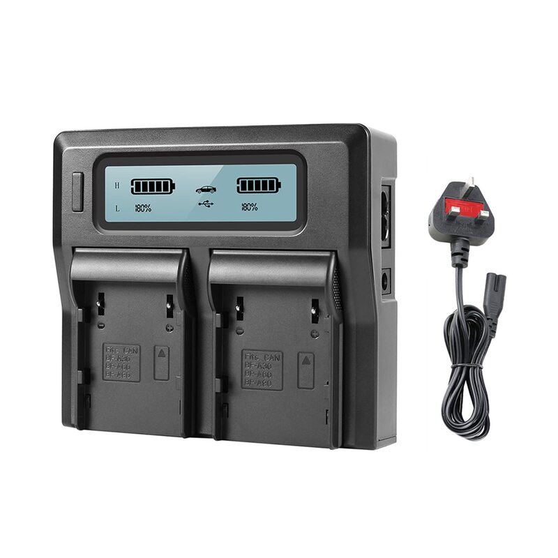 

DMK Power DC-01 LCD Dual Battery Charger for Canon BP-A30, BP-A60, BP-A90 Battery CG-A10, CG-A20, Charger & Canon EOS, C200, EOS C200B, EOS C220B, Bla