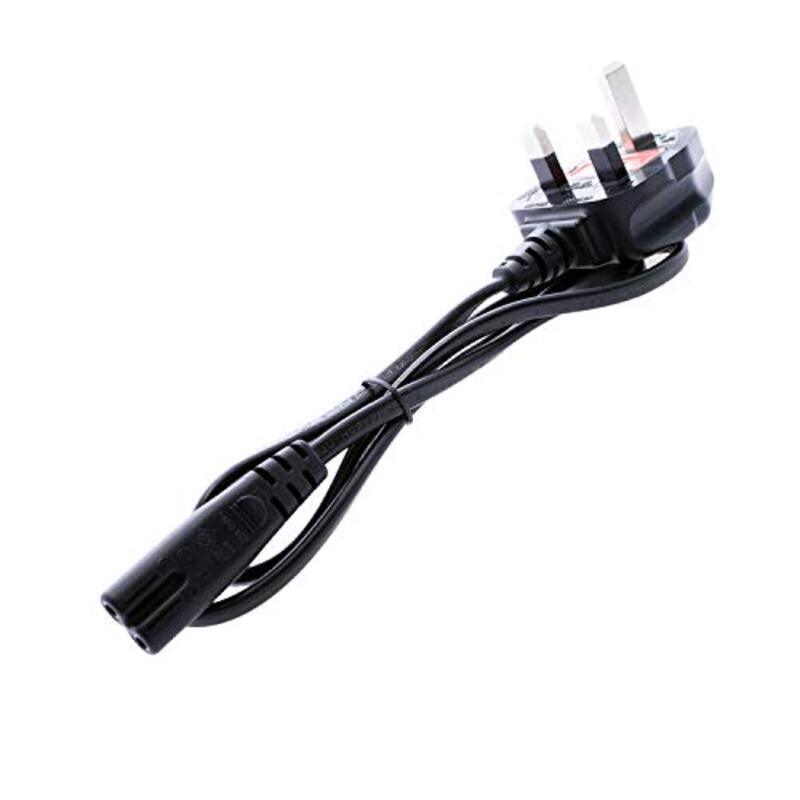 DMK Power UK Plug AC Figure 8 Power Cord Cable 1.5 Meter 250V 13A with Fuse for Battery Charger AC Power Adapter, Black