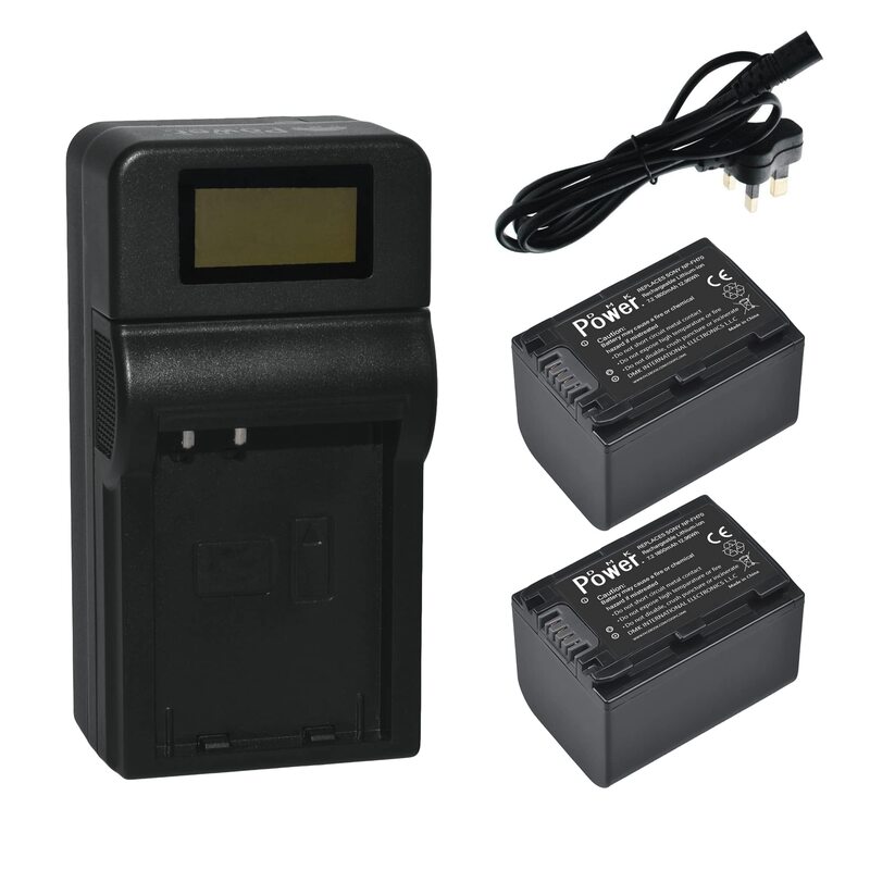 DMK Power 2 x NP-FH70 7.2V / 1800mAh Rechargeable Replacement Battery & TC1000 Battery Charger for Sony Cameras, Black
