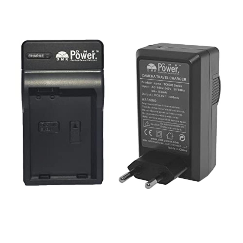 DMK Power 2-Piece EN-EL14 Battery 1030mAh 7.7Wh with TC600E Battery Charger for Nikon Cameras, Black