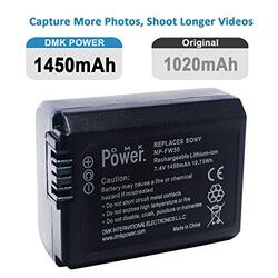 DMK Power NP-FW50 Camera Battery for Sony A6000/A6500/A6300/A7/A7II/A7SII/A7S/A7S2/A7R/A7R2/A7RII/A55/A5100/RX10/RX10II Cameras, Black