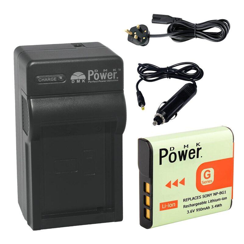 

DMK Power NP-BG1 Battery 950mAh with TC600C Battery Charger for Sony DSC-H3 DSC-H7, Black