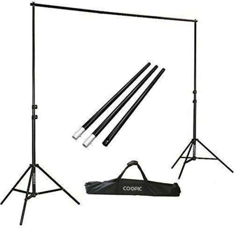 Coopic Background Stand With Non-Woven Backdrop & Background Clamp for Photography, Grey
