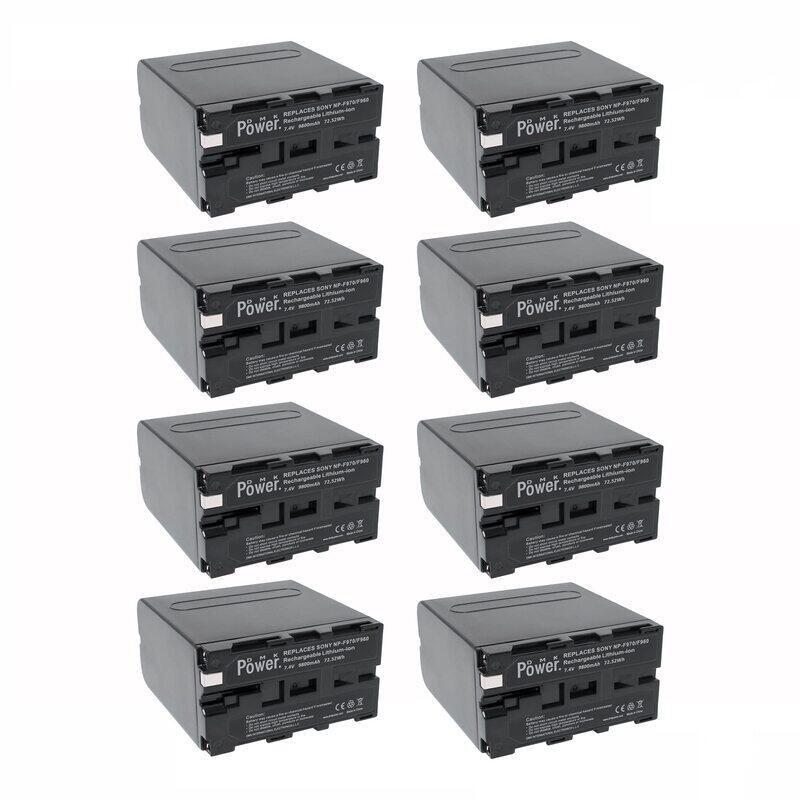 

Generic DMK Power 8 Piece NP-F970 9800mAh Batteries for LED Video Light & Monitor only Not for Cameras, Black