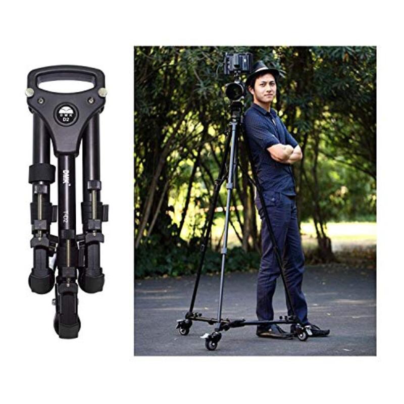 DMK Power DMK-D2 Professional Tripod Dolly Heavy Duty with Adjustable Leg Mounts, Locking Wheels, Carry Case & Max Load up to 20Kg for Nikon Canon Sony DSLR Cameras Camcorder, Black
