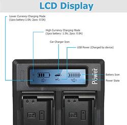 DMK Power DC-01 EN-EL15 LCD Dual Digital Battery Charger for Nikon Digital SLR Cameras, Black