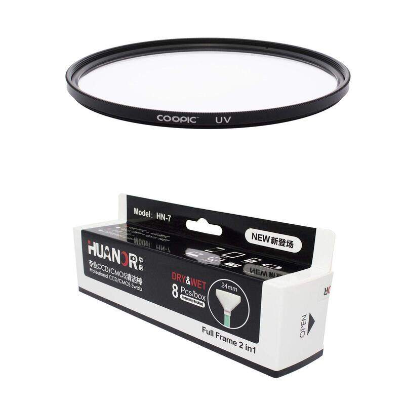 

Unspecified Coopic UV Lens Protective Filter with 8 Pieces Huanor HN7 24mm Dry & Wet Swabs, 72mm, Black