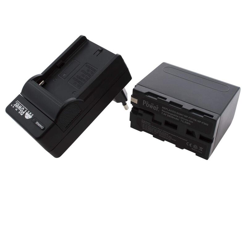 DMK Power NP-F970 9800mAh Battery with TC600E Charger for LED Video Light & Monitor, Black