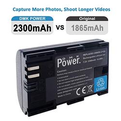 DMK Power 2-Piece LP-E6 LP-E6N 2300mAh Camera Battery for Canon, Black