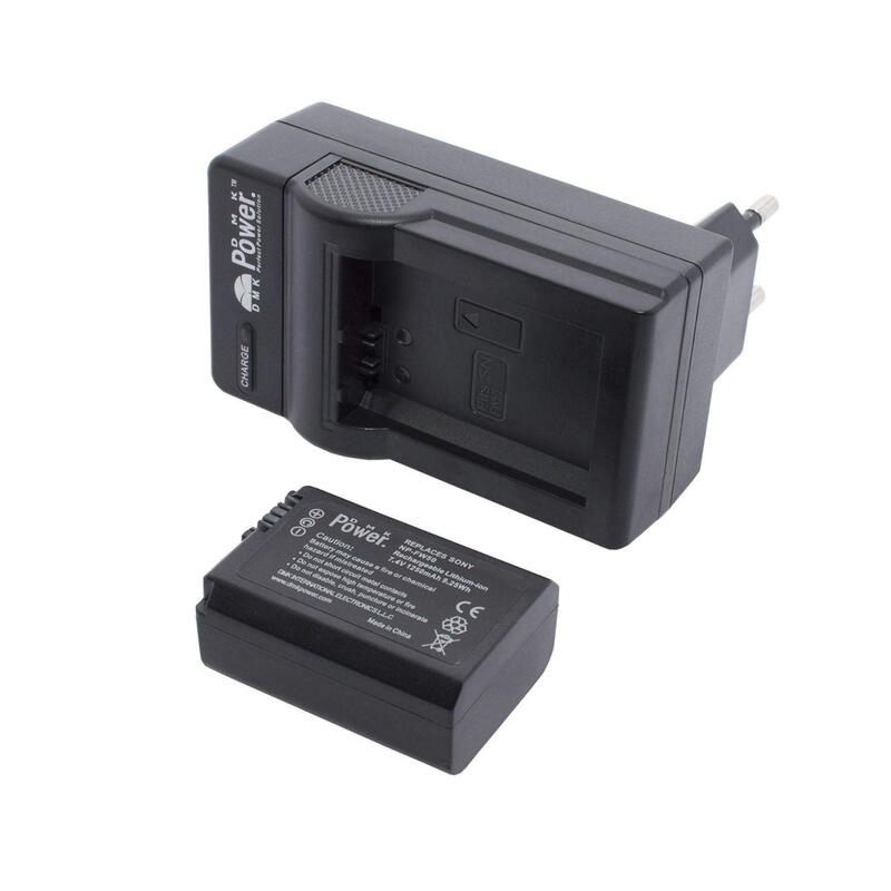 Dmkpower NP-FW50 1250mAh Battery with Charger for Sony Camera, Black