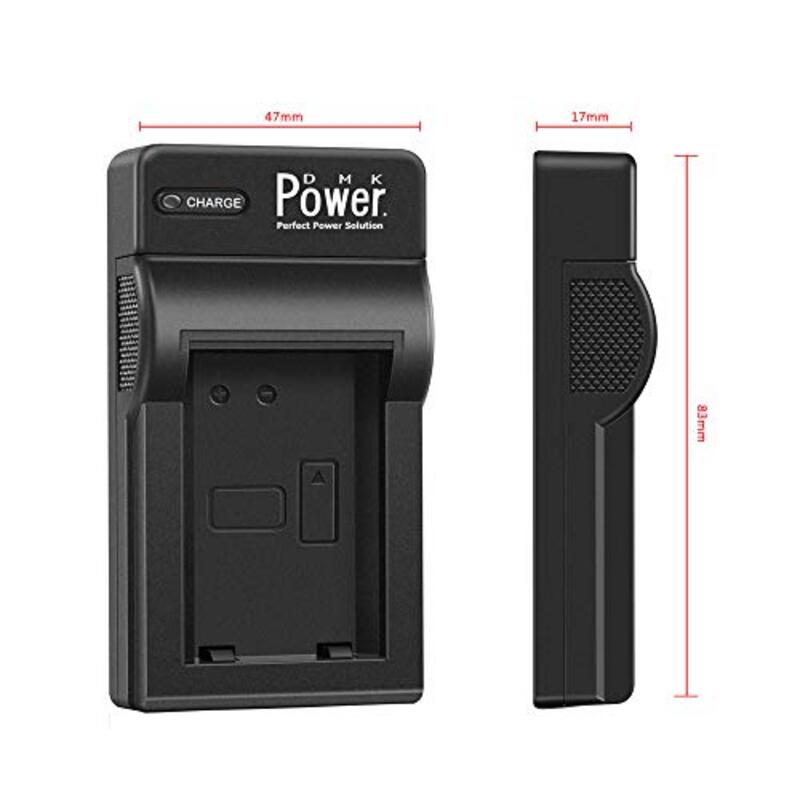 DMK Power EN-EL14 Single Slot USB Battery Charger for D3100 D3200 D3300 D5100 D5300 P7800, Black