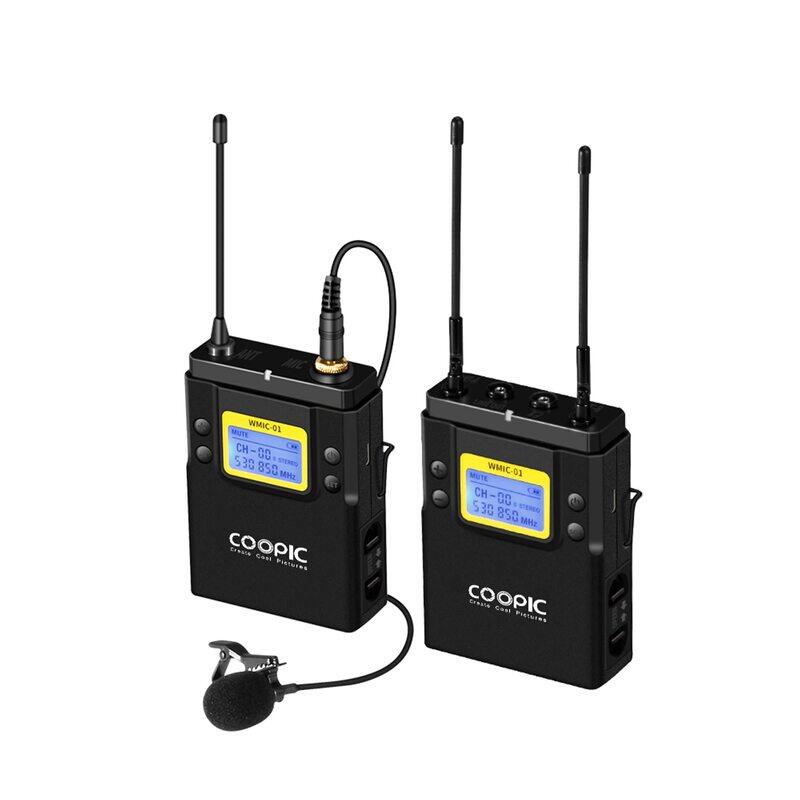 

Unspecified Coopic UHF Dual-Channel Wireless Microphone R1 Receiver and T1 Transmitters System Is Intended For DSLR Video and Field Recording Applications, Black