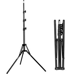 Coopic L-160 Compact Portable Height Reverse Legs Aluminum Light Stand for Photo Studio Video Lighting, Black