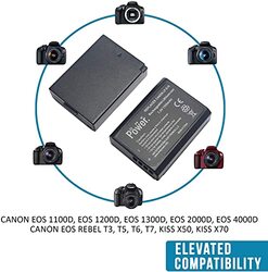DMK Power LP-E10 1350mAh Battery with TC1000 Battery Charger for Canon EOS Rebel T3, T5, T6, T7, Kiss X70, T100, EOS 1100D, Black