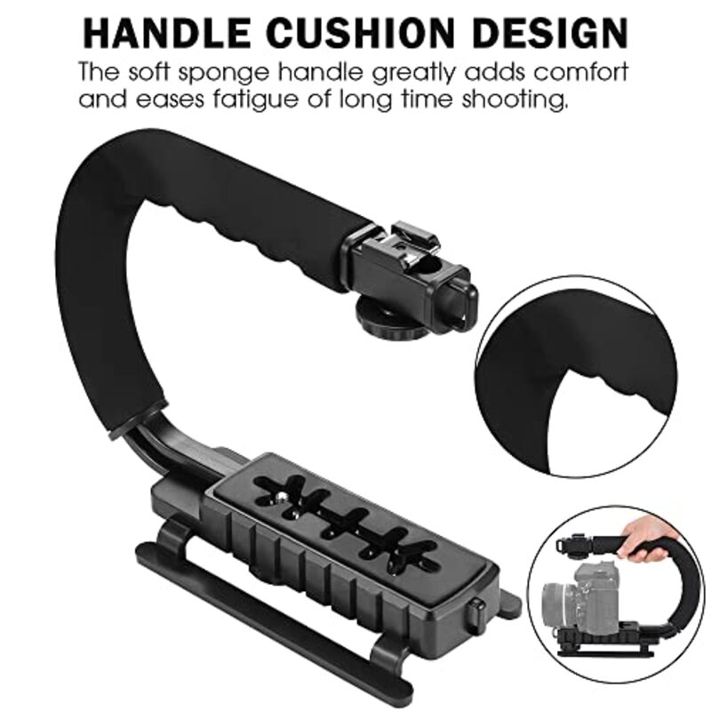 Coopic VH-02 Stabilizer Hand Grip for Video Camcorders & Action Cameras, Black