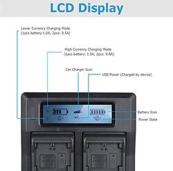DMK Power LP-E6 LP E6N DC-01 Digital LCD Dual Battery Charger for Canon 80D 70D 60D 6D 5D Mark II III IV EOS 5Ds 5D2 5D3 5DSR 5D4, Black
