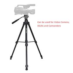 Coopic CP VT05 Professional Video Tripod 167cm Platinum Aluminium Light Weight with Quick Release Plate Fluid Video Pan Head for DSLR & Video Cameras, Black