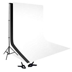 Coopic S02 Photography Video Studio Background Stand with Background Backdrop, White