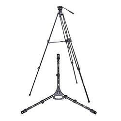 Coopic CP-VT10 Tripod with DMK-D2 Dolly for Canon/Nikon/Sony Digital/Camcorder Camera Etc, Black