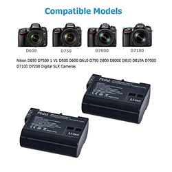 DMK Power 2 EN-EL15 2250mAh Batteries & LCD Quick Battery Charger Kit for Nikon Digital SLR Cameras, Black