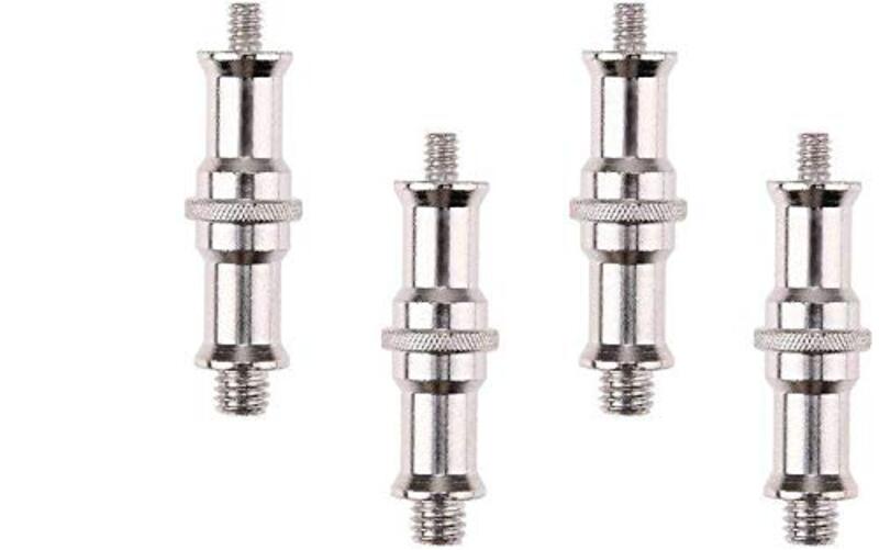 Coopic Standard 1/4 to 3/8 inch Metal Male Convertor Threaded Screw Adapter, 4 Piece Silver