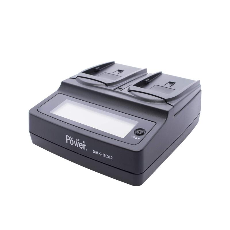 DMK Power DC-02 Dual Digital Battery Charger for Sony NP-F970/NP-F960/ NP-F770/NP-F570/NP-F330/FM50, Black