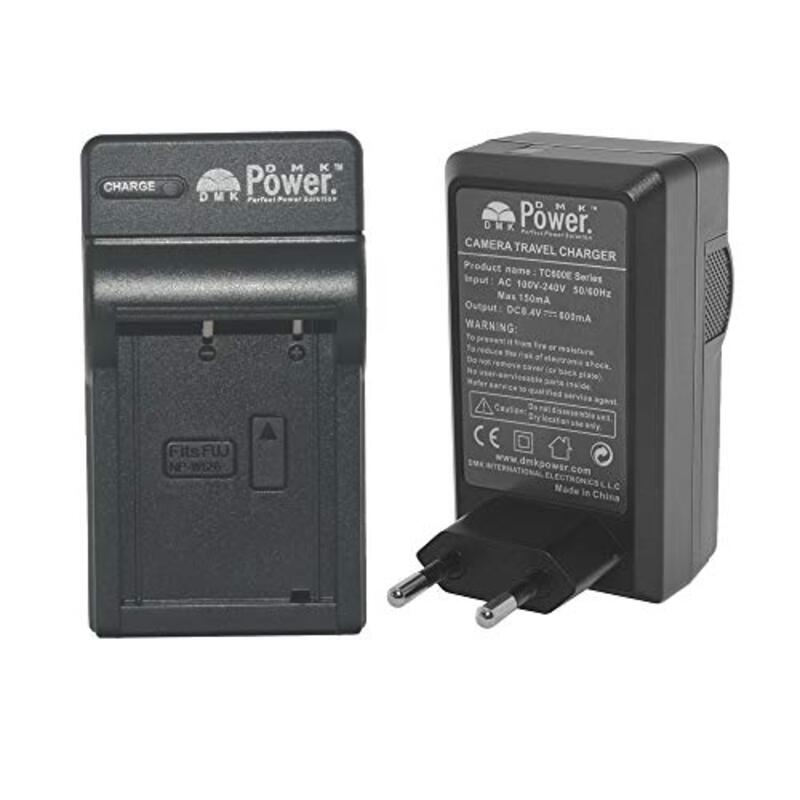 DMK Power NP-W126S/NP-W126 TC600E Travel Battery Charger, Black