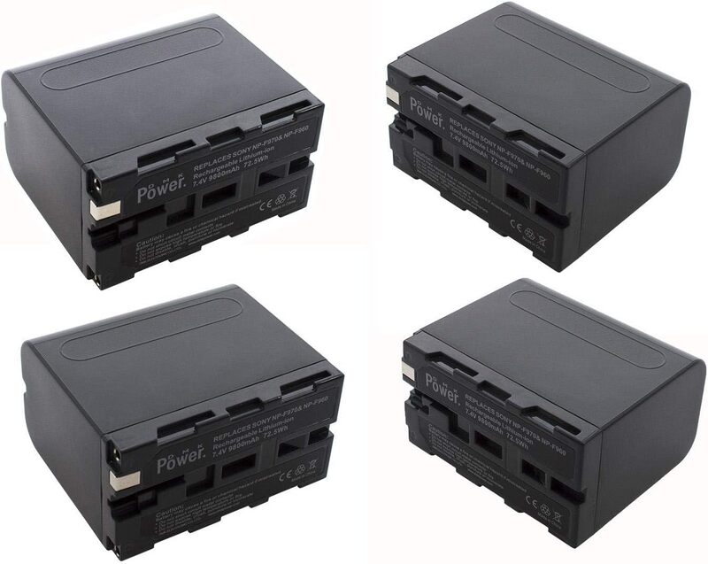 DMK Power 4 X NP-F970/NP-F960 Battery 9800mAh for LED Video Light & Monitor, Black