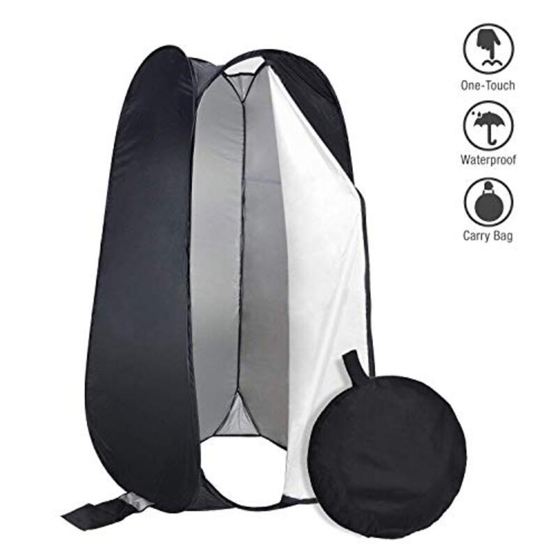 Coopic Pop Up Privacy Instant Portable Outdoor Shower Tent Camp with Carry Bag, Black