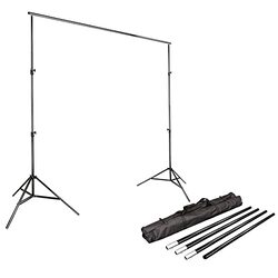 Coopic Background Stand with White Non Woven Background Backdrop Lighting Photography Kit, Multicolour