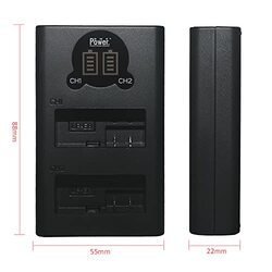 DMK Power LP-E8 Mini Portable Dual USB LCD Charger, Black