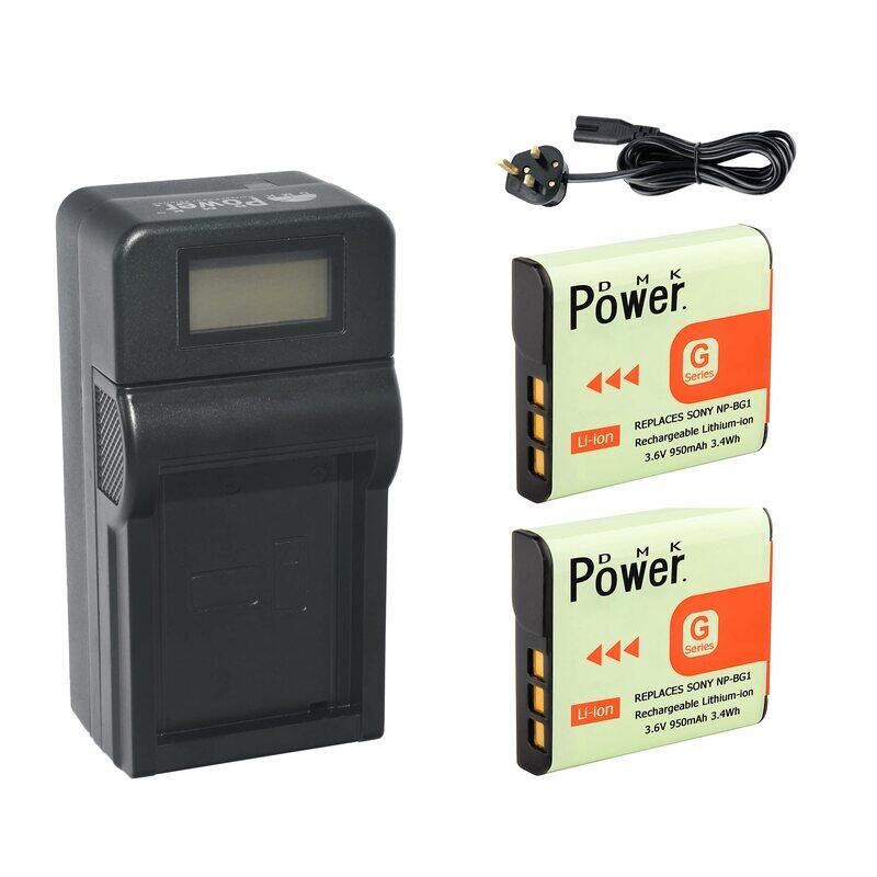 

DMK Power 2-Piece NP-BG1 Battery 950mAh with TC1000 Battery Charger for Sony DSC-H3 DSC-H7, Black