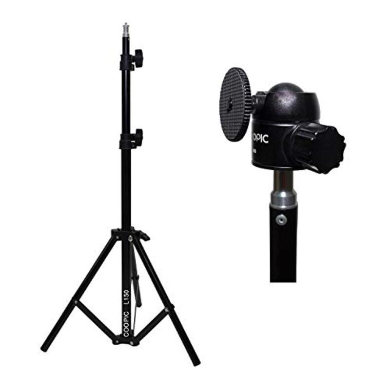Coopic Coopic (1) L-150 60 Inch Adjustable Light Stand & M3 Mini Metal Ball Head Tripod Mount Adapter for HTC/Vive/VR Video Portrait Photography, Black