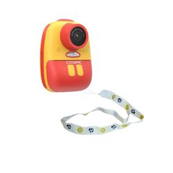 Coopic Children Instant Selfie Print Photo & Video Digital Camera, Full-HD, 1080P, Orange/Yellow