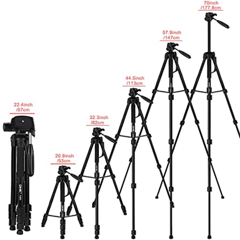 DMK Power T800 Tripod With Mobile Holder With Tripod Bag for All Cameras, Black