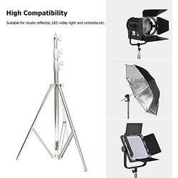 Dmkpower 3-Piece 280Pro Extreme Light Stand 9 Feet with Universal Device for Studio Lightning Luminescence and Other Photographic Equipment, Silver