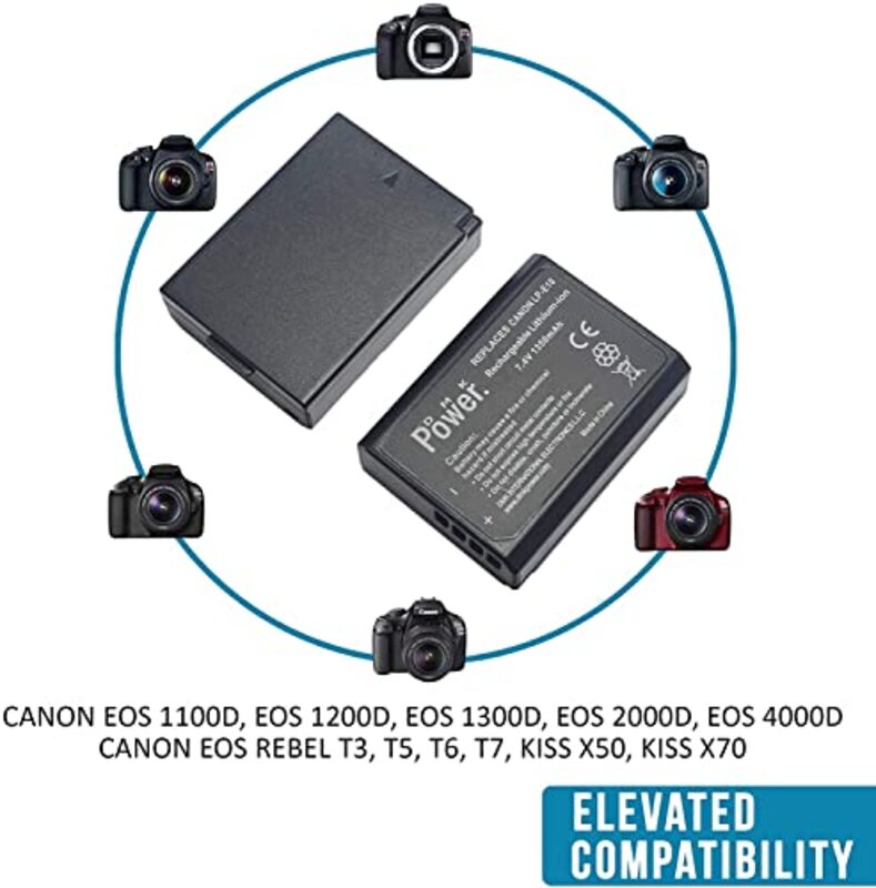 DMK Power LP-E10 1350mAh Battery with TC-USB1 Single USB Charger for Canon, Black