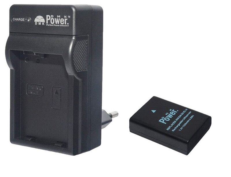 DMK Power EN-EL14A Battery & TC600E Charger for Nikon Digital Camera, Black