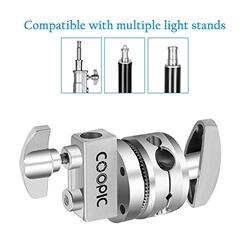 Coopic 2 Piece Swivel 2.5 inch Grip Head for Light Stand, Silver