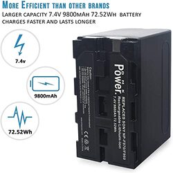 DMK Power 8 Piece 4-Channel Charger & NP-F970 9800mAh Batteries made for LED Video Light & Monitor only Not for Cameras, Black