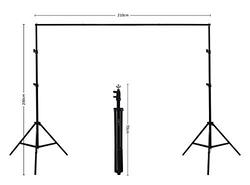 Coopic 2m Photography Backdrop Stand Background Support System with 4 Piece Steel Clamp Clips & Carrying Bag, S02, Black