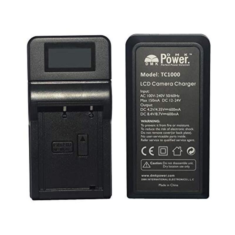 DMK Power NP-W126S/NP-W126 DMK Power TC1000 LCD Travel Battery Charger, Black